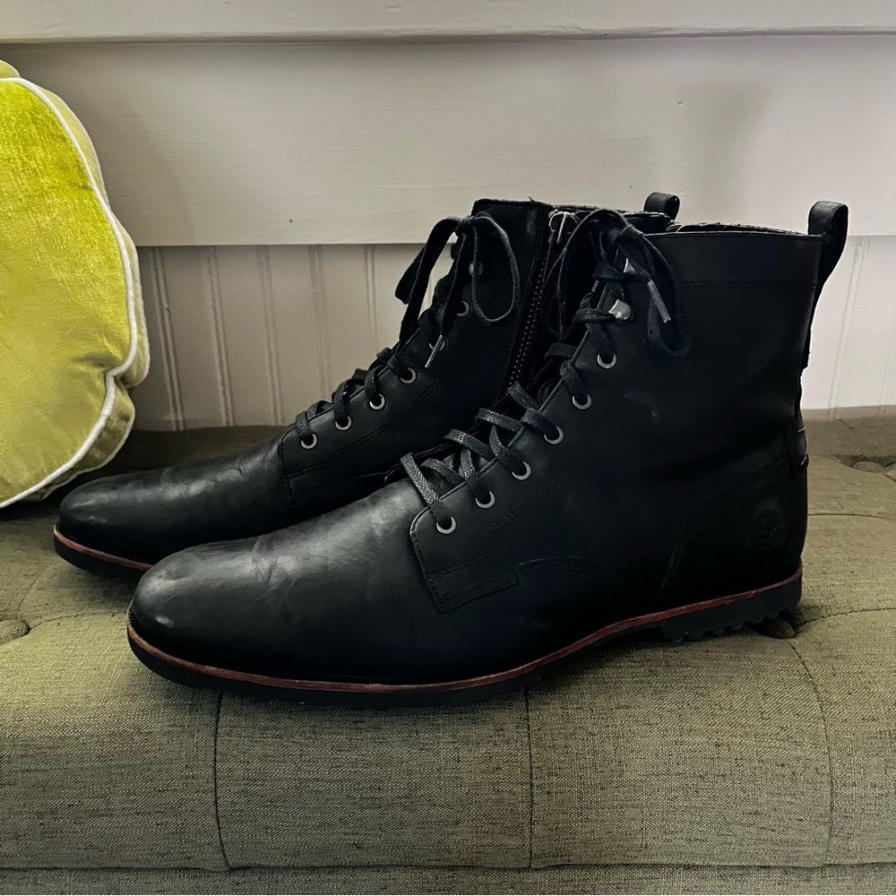 Timberland Black Leather Men's Ankle Boots